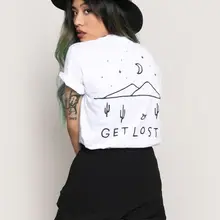 Получите lost женский Забавный слоган Женская мода дерево Графический 90 девушка стиль футболка качество гранж эстетические пастельные Топы Готический арт рубашка