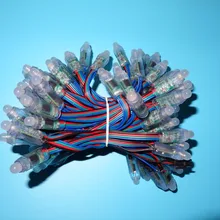 DC12V вход 12 мм WS2801 IP68 светодиодный пиксельный модульный, IP68; 4 провода; 100 шт. веревочке; с цветовой моделью RGB цвет; адресуемых; rgb полноцветный