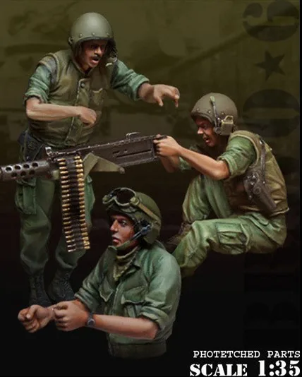 Масштаб 1/35 американский вьетнамский танк Экипировка танка 3 человека миниатюры