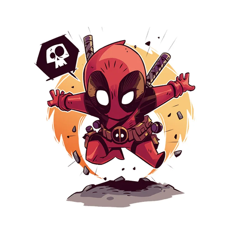 

1PCS Cool Deadpool Marvel Hero Thermal Transfer Sticker DIY Apparel Clothes Heat-sensitive Patch Thanos Printing Adornment