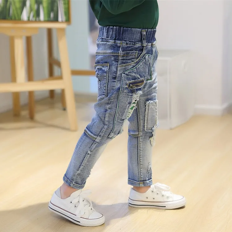 2018 new boys child jeans trousers spring and autumn summer light color thin child trousers male child casual skinny pants