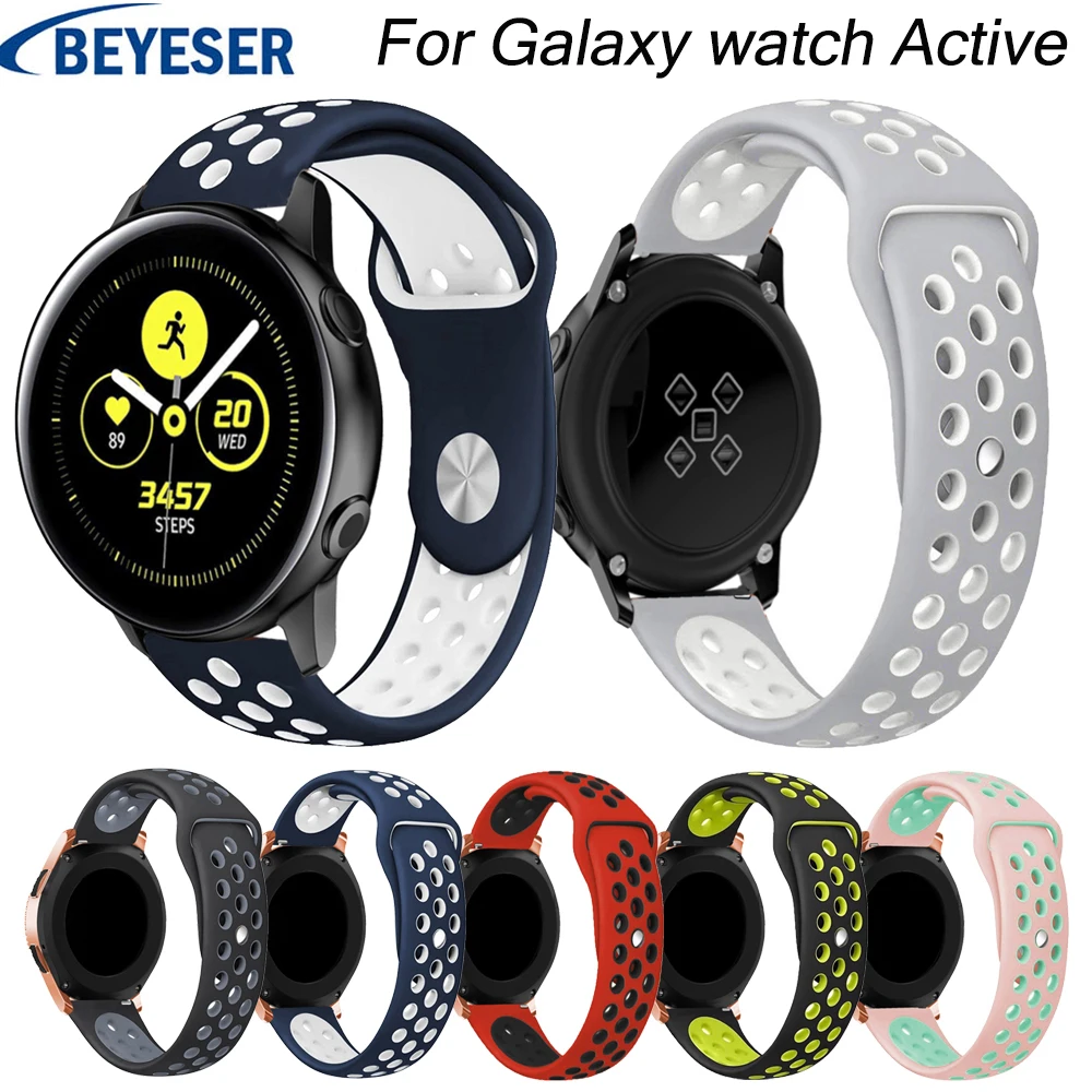 20 мм силиконовые браслеты для samsung galaxy watch Active ремешок для Шестерни S2 замена спортивный наручный ремень galaxy watch 42 мм