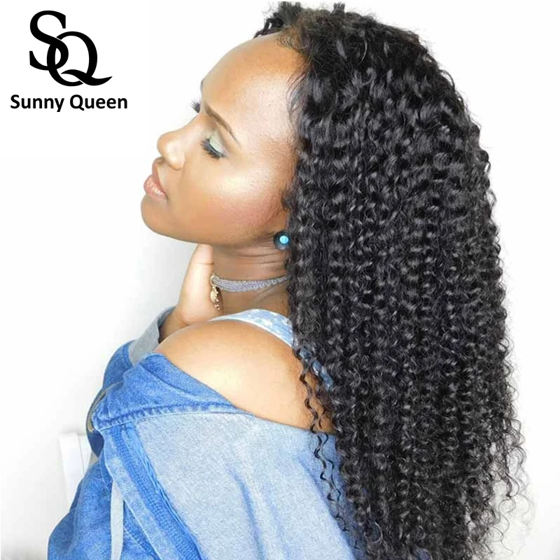 

4x4 Kinky Curly Silk Base Wigs 130% Density Pre Plucked Lace Front Human Hair Wigs For Women Natural Black Brazilian Wig Remy