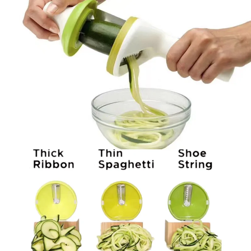 

3in1 Spiral Funnel Vegetable Grater Stainless Steel Carrot Cucumber Slicer Chopper Vegetable Spiral Blade Cutter Kitchen tool
