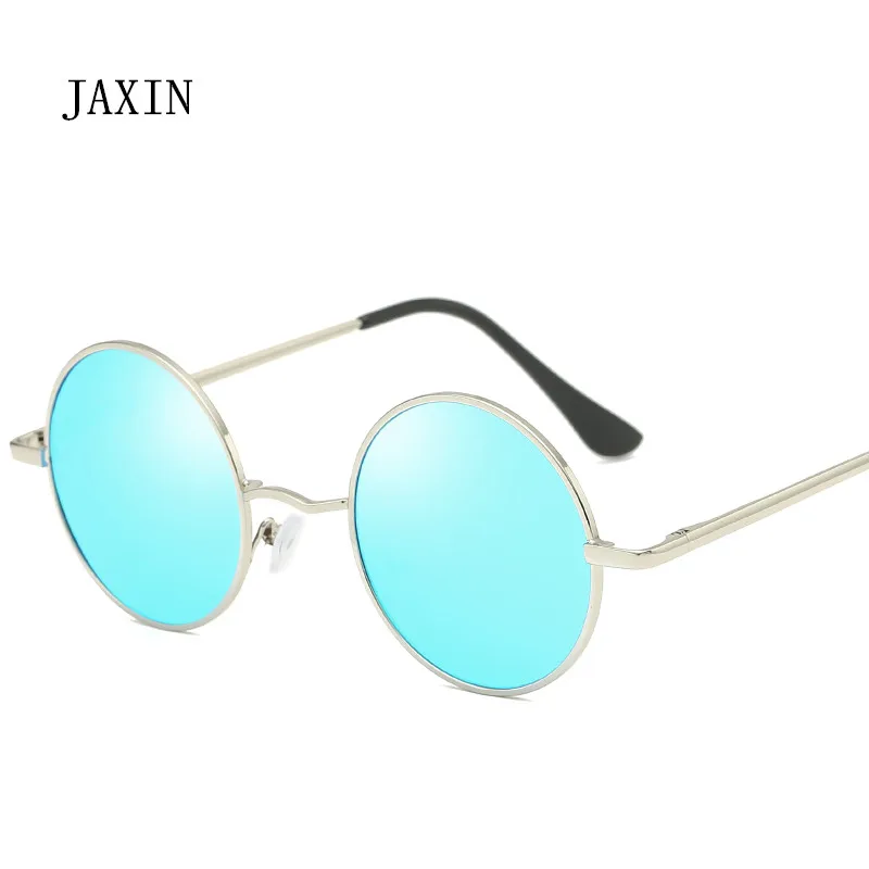 Jaxin Polarized Retro Round Sunglasses Men Black Sun Glasses 