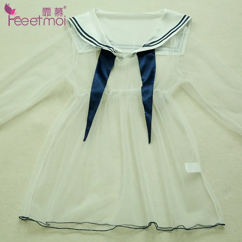 Japanese School Uniform Transparent Sexy Erotic Lingerie Students Cosplay Sexy Costumes Hot Sex Porn Clothes with Bow Negligee Japanese School Uniform Transparent Sexy Erotic Lingerie Students Cosplay Sexy Costumes Hot Sex Porn Clothes with Bow Negligee