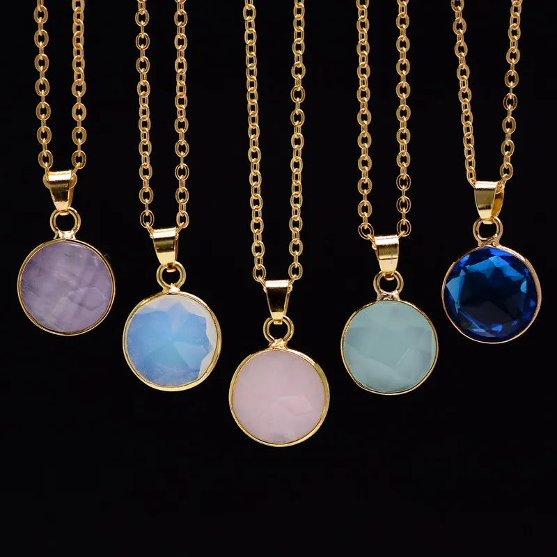 Buy Classic Crystal Amethyst Necklace Boho Rose Opal