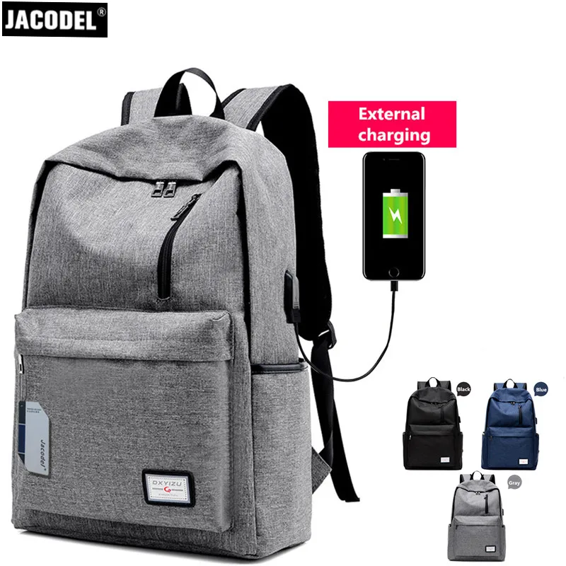 

Jacodel 15 Inch Brand Laptop Bag for Macbook Dell Asus HP Notebook Bag Computer Rechargeable Backpack School Bags for Students