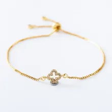 Золотая, серебряная цепочка micro pave cz Циркон кубический цирконий веревочный браслет отрегулированный макраме клевер браслет dtgy2 модные ювелирные изделия подарок