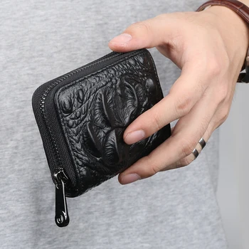 

Unisex Alligator Card Holders Genuine Leather Male Business Cards Wallet Female Credit Card Holders New Women Men Coin Purses