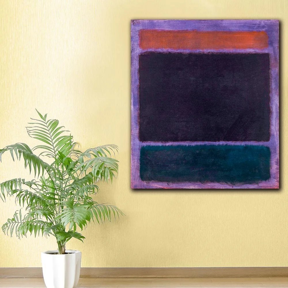 

Famous Mark Rothko Rust, Blacks on Plum 1962 Posters Print Color Block Modern Decor Wall Art Pictures For Living Room Bedroom