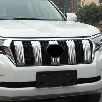 

For Toyota Land Cruiser Prado LC150 2018 ABS Chrome Front Grille Shinny Decoration Trims Accessories 6pcs