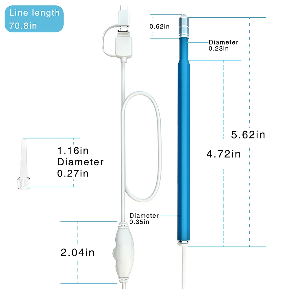 3 в 1 USB эндоскоп для чистки ушей Многофункциональный беспроводной 720P ушной нос медицинский бороскоп осмотр для IOS Android Windows Mac