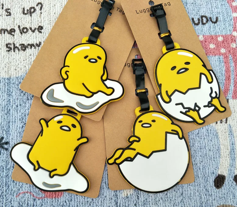 Мультфильм милый Gudetama аксессуары для путешествий, чемодана тег портативный мягкий силиконовый чемодан ID адрес багаж интернат бирки