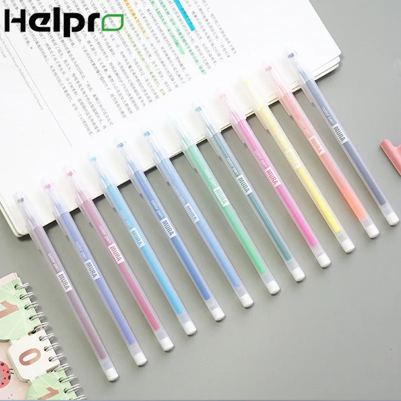 

Helpro Frosted Transparent Gel Pen Full Needle Watercolor Pen Handwritten Pen Creative School Gifts Supplies Stationery 0.5mm