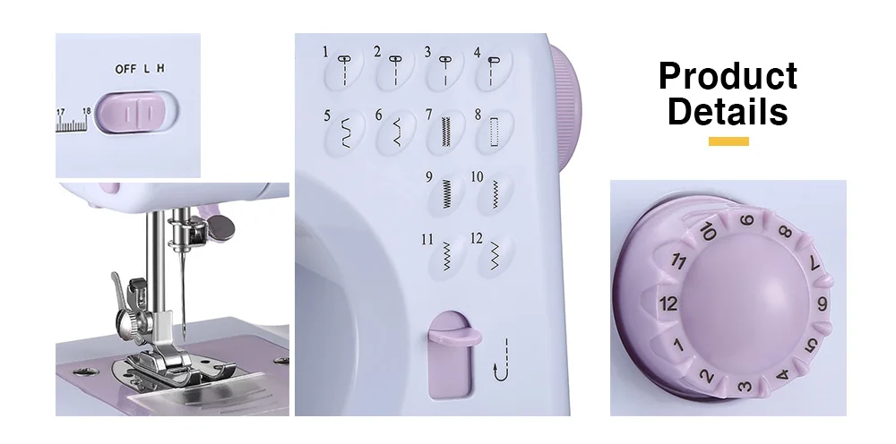 FHSM - 505 Portable Multifunctional Household Mini Sewing Machine with LED Light