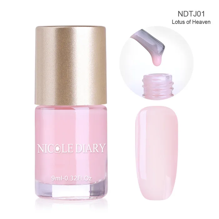 NICOLE DIARY 9ml Nail Polish Chameleon Metallic Jelly Holographic Polish Shiny Flakies Sequins Manicure Nail Art Lacquer Varnish - Цвет: Jelly NDTJ01