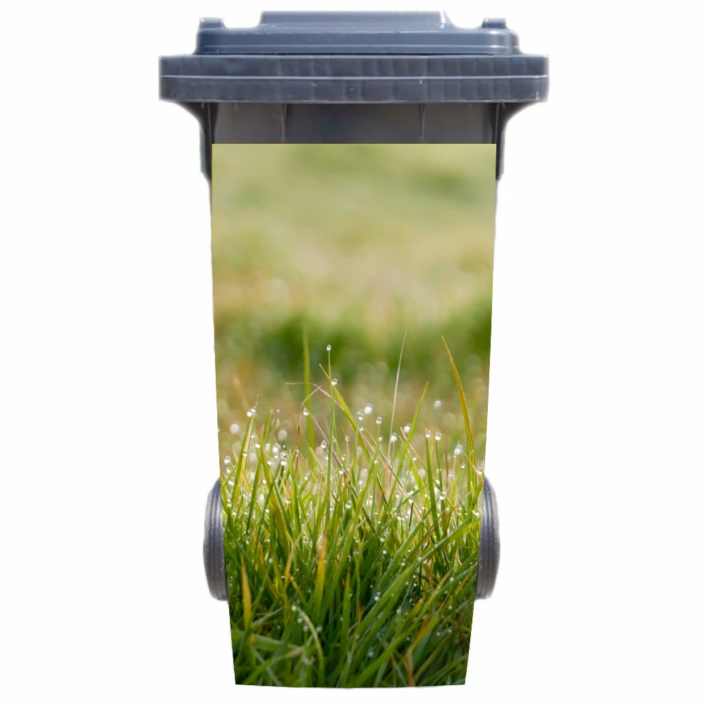 DIY 3D трава съемный Водонепроницаемый Стикеры наклейки мусорное ведро корзина для мусора крышка Стикеры плакат 120 литра, 240 литра