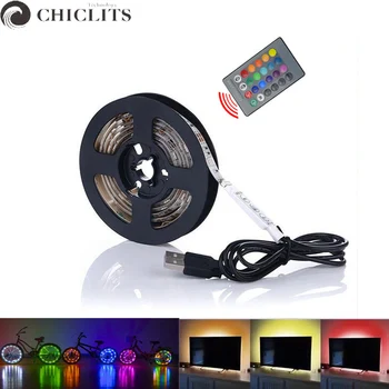 

Ruban USB Led Strip Light 5M No-Waterproof RGB Led Strip Computer Strips SMD5050 5V USB TV Backlight Led Tape 1M Bande Lighting