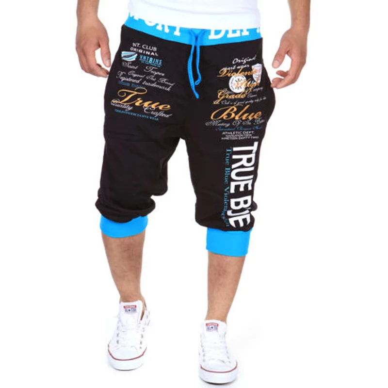 

NEW 2019 Fashion Summer hip hop Digital printing joggers harem hiphop track pants men's cropped trousers pantalones hombre