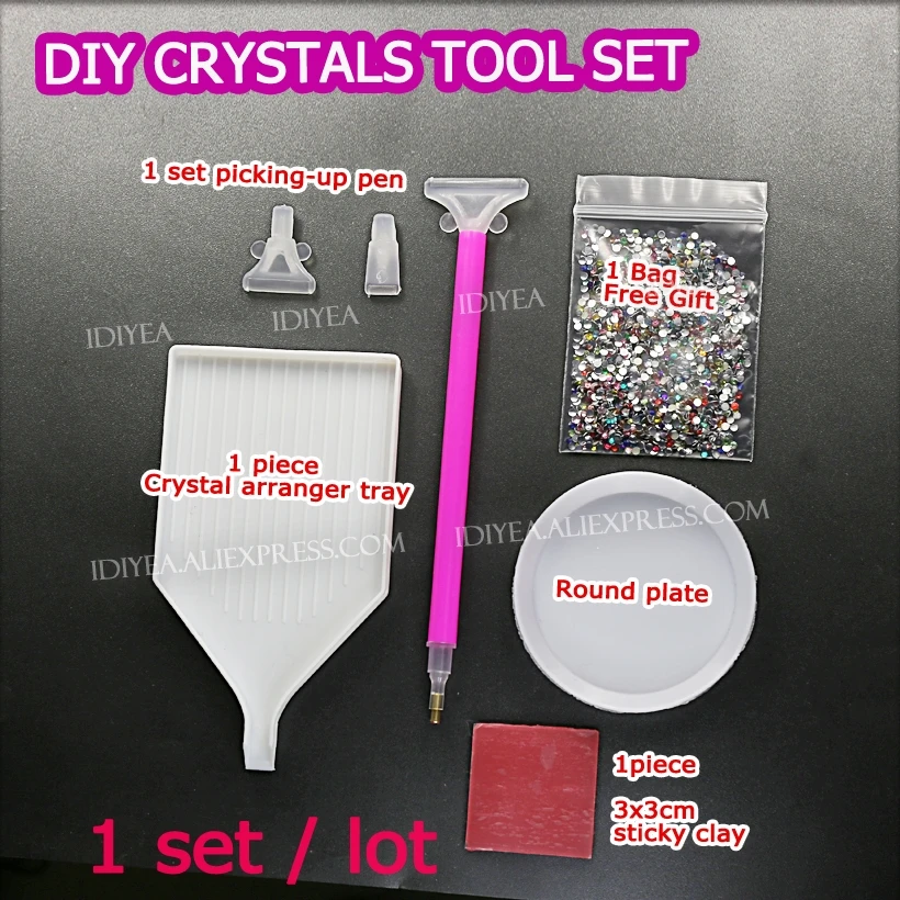 

DIY TOOL Picking up pen Box Arranger tray plate accessories for nail decor crystals hot fix&Non HotFix strass Rhinestone glitter