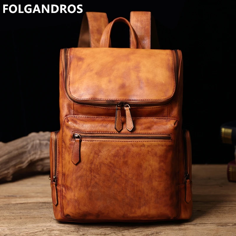 handmade leather backpack