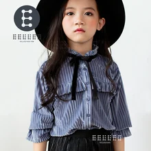 2017 New Girl Shirt Brand Children Clothing High Quality Girls Blouses Full Sleeve Kids Clothes For Girls Baby Clothes new dew shoulder design clothes the horn sleeve beautiful stripe girls blouses