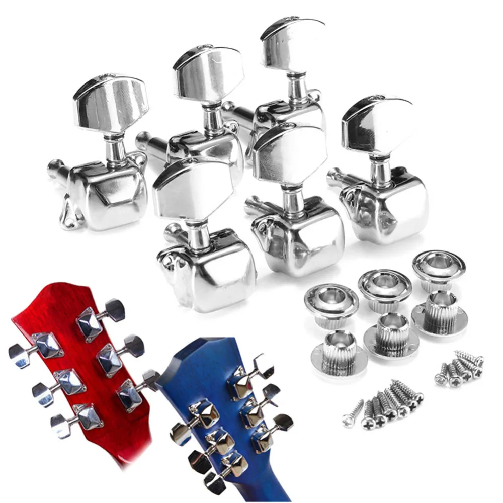 6 Pcs Electric Guitar Acoustic Guitar Part Machine Head Tuning Pegs 3L+3R Guitar Tuning Pegs Set