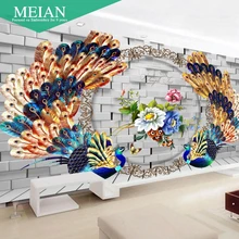 New Decoration Diamond Painting Background Wall Peacock Diamond Embroidery Diamond Mosaic for Decoration of Walls