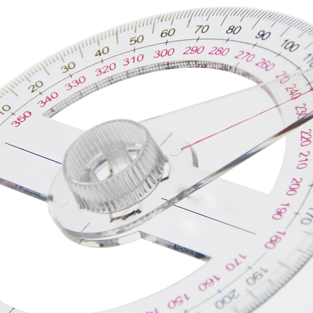 

School Office Supplies Circular 10cm Plastic 360 Degree Pointer Protractor Ruler Angle Finder Swing Arm For Random Color