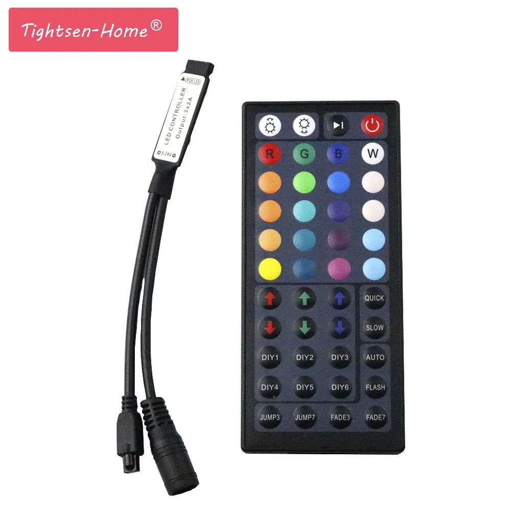 mini 44 Keys LED IR RGB Controler For RGB SMD 3528 5050 LED Strip LED Lights Controller IR Remote Dimmer Input DC5V/12V24V 6A