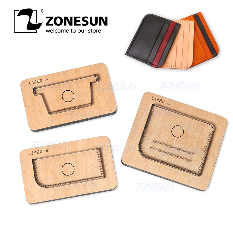 ZONESUN Credit Card holder coin purse Customized leather cutting die handicraft tool punch cutter mold DIY paper wallet cut die