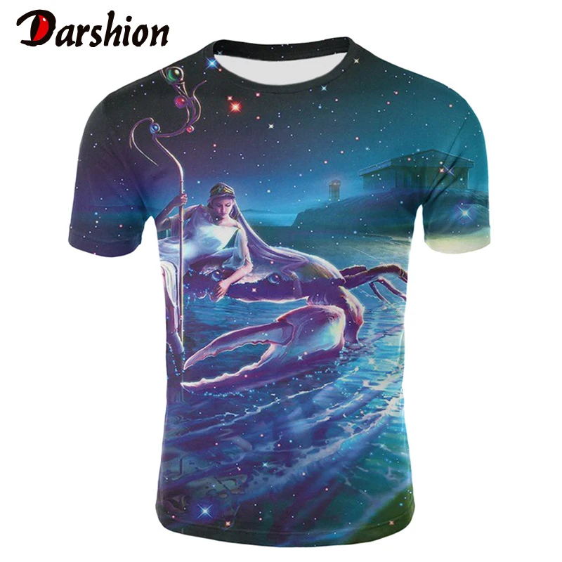 

Men's Tshirt 3D Characters Animal Print T Shirt Tops Men's Women's Clothing Starry Sky Beauty Characters Casual Men's T-Shirt