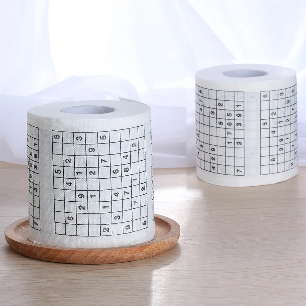 1 рулон 2 слоя из древесной бумаги креативная забавная игра Sudoku рулон туалетной бумаги рулон игра лицевая ткань новинка подарок