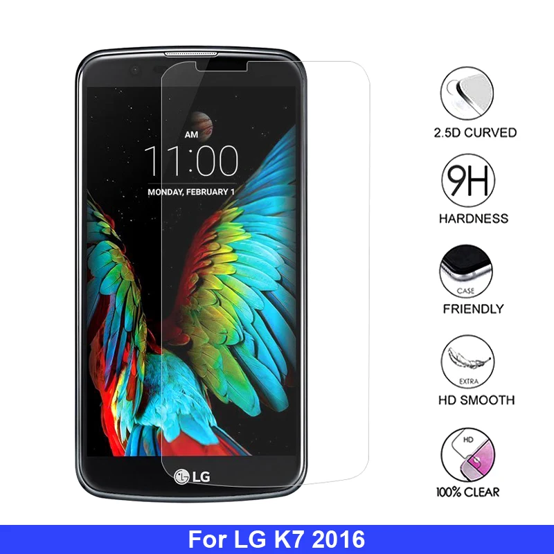 

2Pcs For LG K7 Tempered Glass for LG K7 Screen Protector for LG K7 2016 Glass X210ds X210 MS330 K330 HD Protective Thin Film