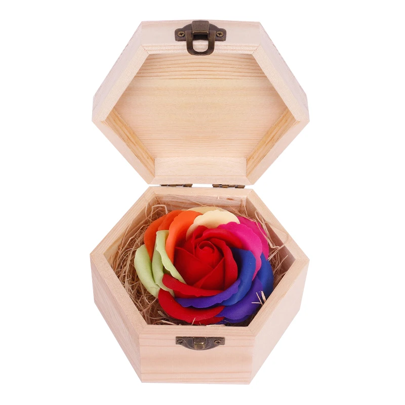 Радужное многоцветное мыло в форме лепестка розы, в форме лепестка, в форме шестиугольной формы, вечерние, подарок на день Святого Валентина, для отбеливания кожи, TSLM1
