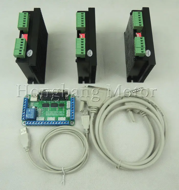 

Free shipping CNC Router 3 Axis Kit,TB6600 3 Axis 4.5A Driver Stepper Motor Controller kit for mach3 + 5 axis breakout board