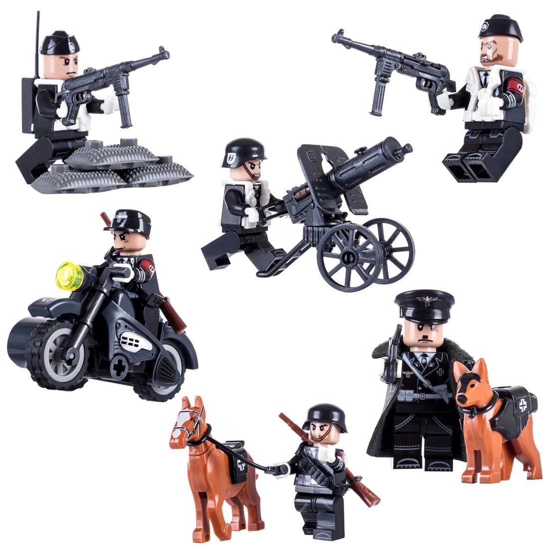 

6Pcs Sturmabteilung World War II Military Building Block Doll Assembly Toy for Most of Major Brick Brands in the Market