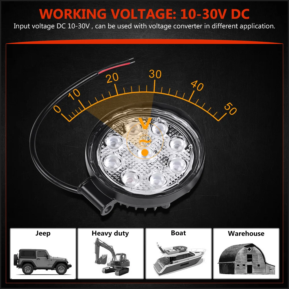 27 Вт 42 Вт 48 Вт 72 Вт DRL внедорожный светодиодный рабочий светильник для автомобиля UAZ 4WD Ford ТРАКТОР Лодочный Прицеп niva rampe 4x4 ATV 12 в 24 В точечный прожектор 4 5