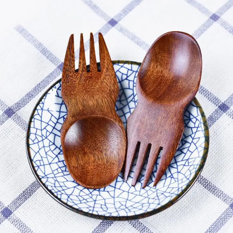 

100PCS Activing Newly Wooden Camping Hiking Travel Out Spork Utensil Spoon Fork Knife Cutlery JF1855