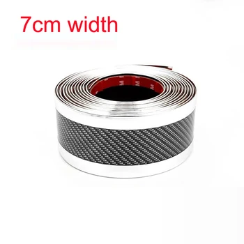 

7CM WIDE Carbon Fiber Rubber Moulding Strip Soft Trim Bumper Strip DIY Door Sill Protector Edge Guard Car Stickers Car Styling