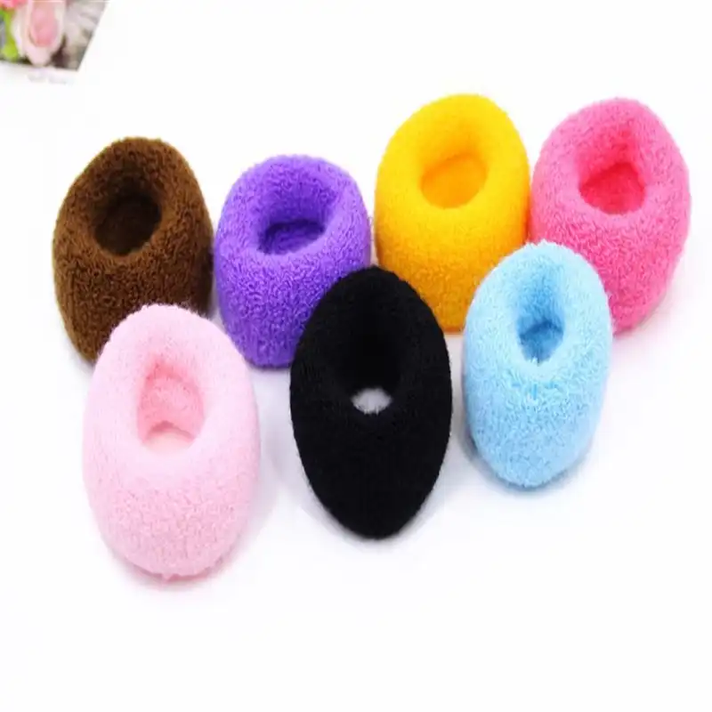 12 pcs//Set Women Wide Elastic Candy Color Towel Hair Bands Hair Rope Hair Ring