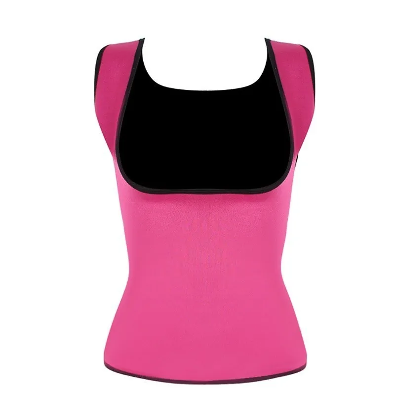 Plus Size Neoprene Sweat Sauna Body Shapers Vest Waist Trainer Slimming Vest Shapewear Weight Loss Waist Shaper Corset Shapewear - Цвет: Pink