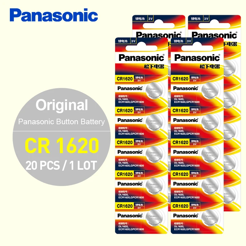 Original Panasonic Button Battery 20PCS / LOT cr1620 Cell Batteries Watch Calculator Computer CR 1620 3V Lithium | Электроника