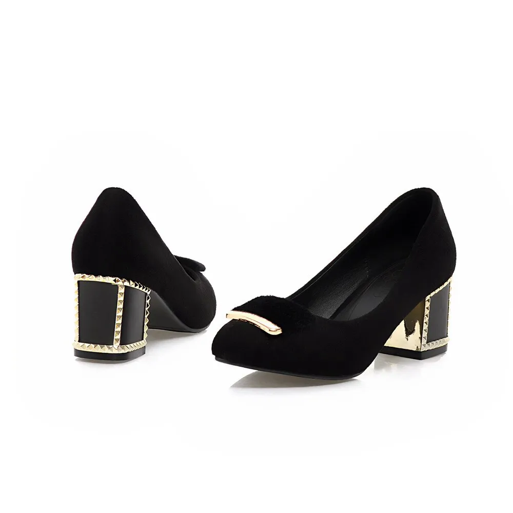 New 2016 fashion big size 31-48 women shoes Casual Round Toe pumps metal decorat New 2016 fashion big size 31-48 women shoes Casual Round Toe pumps metal decorat