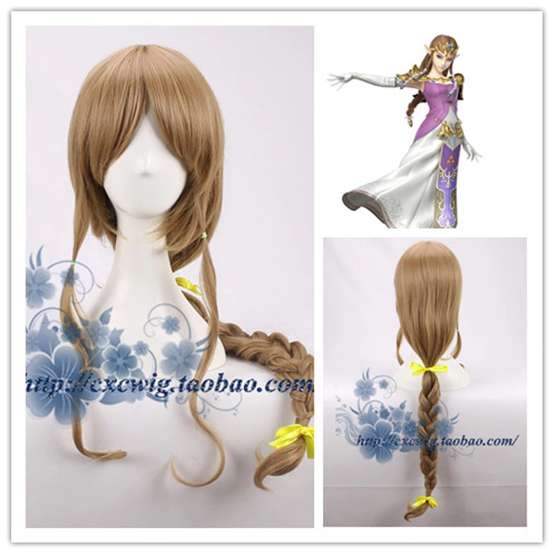 Игры Lengend О Zelda Сумерки Принцесса парик комиксов-Con тесьма коричневый Сумерки принцесса роль играют + парик крышка