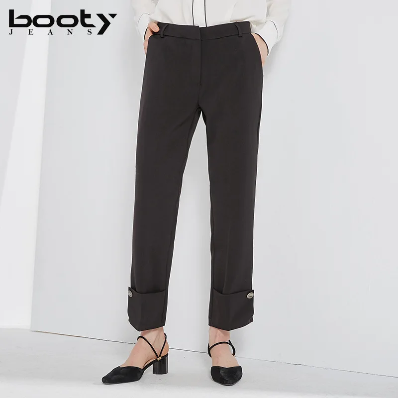 Otoño Las Anchos Nueva Moda Alta 2018 Oficina Pantalones Cintura Señora De La Bootyjeans Longitud Mujeres Tobillo qaAxwCTa