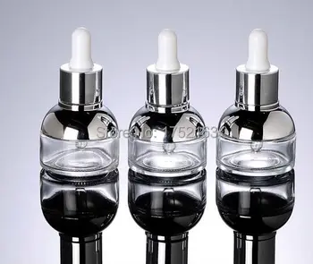 

50pc 30ML empty Glass Bottle with dropper ,Glass dropper bottle , use for Essence / Hyaluronic Acid Packaging Refillable Bottles