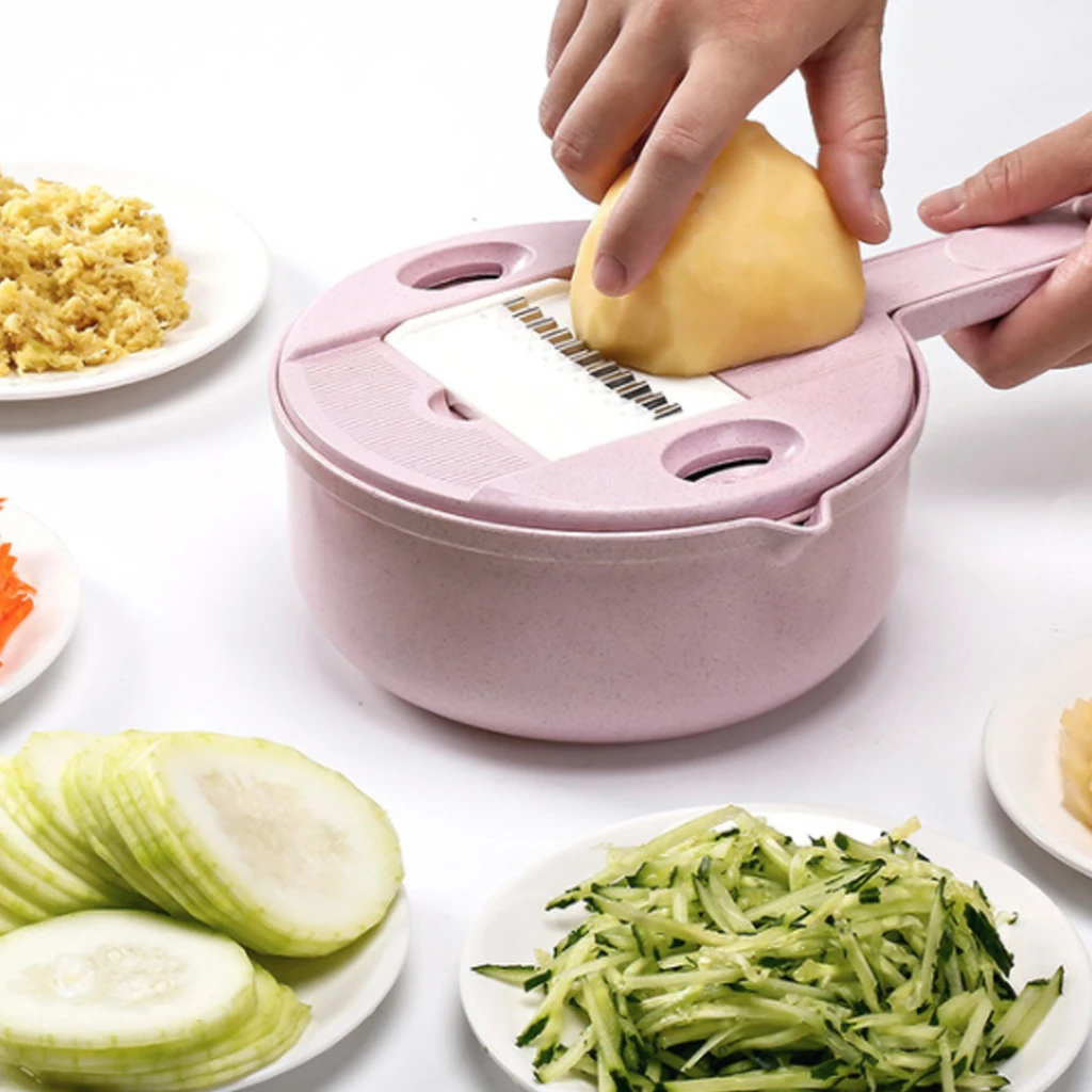 

Kitchen Chopping Artifact Slicer Vegetable Slicer Peeler Grater With Strainer Vegetable Cutter 8 In 1 Kitchen Accessories Hot