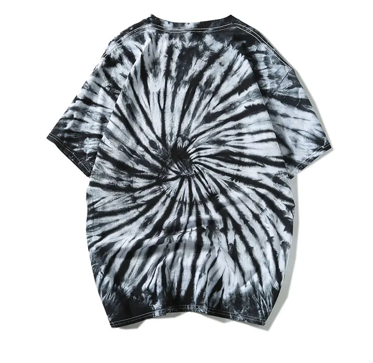 Темная икона Swirl Tie Dye Футболка мужская Лето круглый вырез хип хоп футболки для мужчин 5 цветов